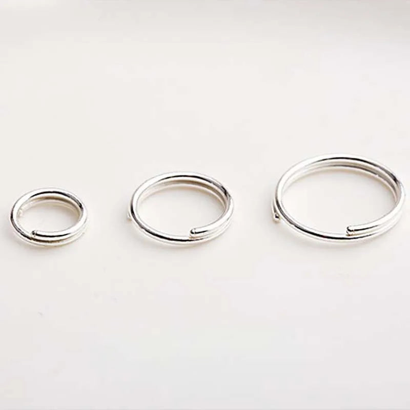 Genuine Real Pure Solid 925 Sterling Silver Double Open Jump Rings Split Ring Making Key Chains Jewelry Findings Accessories