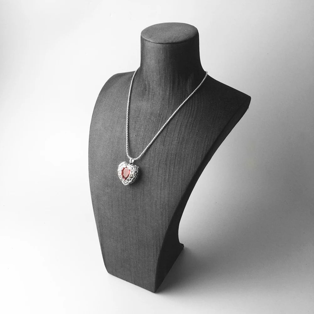 Pendant Necklace Red Winged Heart,2017 Brand Link Chain Fashion Jewelry Europe Style Stering  Bijoux Gift For Women