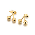 Lokaer Fashion Stainless Steel Metal Chic Cherry Stud Earrings Waterproof Charm Fashion Jewelry 18K PVD Plated Wholesale E25018